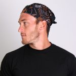 Hot Leathers BAB1069 Orange Paisley Skulls Bandana - Image 2