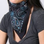 Hot Leathers BAB1072 Ladies Blue Paisley Skulls Bandana - Image 3