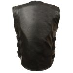 Biker Hill BAM3530 Men’s Swat-Tactical Style Black Motorcycle Leather Rider Vest - Image 2