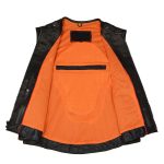 Biker Hill BAM3530 Men’s Swat-Tactical Style Black Motorcycle Leather Rider Vest - Image 5
