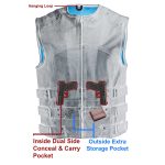 Biker Hill BAM3530 Men’s Swat-Tactical Style Black Motorcycle Leather Rider Vest - Image 4
