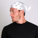 Hot Leathers BAP1005 Classic White Paisley Bandana - Image 2