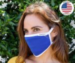 Air Soul MP7923FM Blue and White Protective Face Mask with Optional Filter Pocket - Image 3