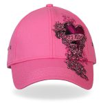 Hot Leathers BCA1043 Ladies Let’s Ride Heart Pink Ball Cap