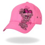 Hot Leathers BCA1043 Ladies Let’s Ride Heart Pink Ball Cap - Image 2
