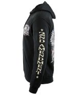Biker Clothing Co. BCC118000 Men’s Black ‘2nd Amendment Fought and Paid For’ Motorcycle Skull Hoodie - Image 2