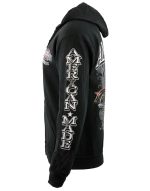 Biker Clothing Co. BCC118001 Men’s Black ‘American Made-Free To Ride’ Motorcycle Hoodie - Image 2