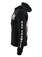 Biker Clothing Co. BCC118002 Men’s Black ‘Bad Example, You’ve Been Warned’ Motorcycle Skull Hoodie - Image 2