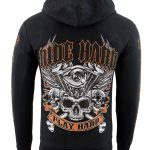 Biker Clothing Co. BCC118003 Men’s Black ‘Ride Hard-Play Hard’ Motorcycle Hoodie