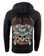 Biker Clothing Co. BCC118003 Men’s Black ‘Ride Hard-Play Hard’ Motorcycle Hoodie