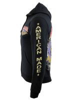 Biker Clothing Co. BCC118005 Men’s Black ‘Ride Free, American Made’ Motorcycle Hoodie - Image 2