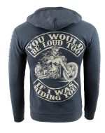 Biker Clothing Co. BCC118009 Men’s Grey ‘You Would Be Loud Too’ Motorcycle Skull Hoodie
