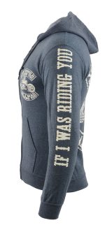 Biker Clothing Co. BCC118009 Men’s Grey ‘You Would Be Loud Too’ Motorcycle Skull Hoodie - Image 2
