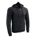 Biker Clothing Co. BCC118025 Men’s Classic Black Hoodie with Zipper Closure