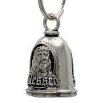 Milwaukee Leather MLB9112 Jesus Motorcycle Good Luck Bell w/ Key Ring-Key Chain Accessory for Bikers - Image 2
