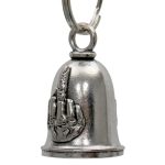 Milwaukee Leather MLB9121 Middle Finger Motorcycle Good Luck Bell w/ Key Ring-Key Chain Accessory for Bikers - Image 2