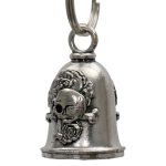 Milwaukee Leather MLB9134 Rose Skull Motorcycle Good Luck Bell w/ Key Ring-Key Chain Accessory for Bikers - Image 2
