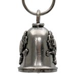 Milwaukee Leather MLB9134 Rose Skull Motorcycle Good Luck Bell w/ Key Ring-Key Chain Accessory for Bikers - Image 3