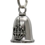 Milwaukee Leather MLB9137 Skeleton Middle Finger Motorcycle Good Luck Bell w/ Key Ring-Key Chain Accessory for Bikers - Image 2