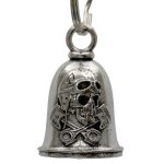 Milwaukee Leather MLB9149 Vintage Skull Motorcycle Good Luck Bell w/ Key Ring-Key Chain Accessory for Bikers
