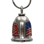 Milwaukee Leather MLB9151 Waving Flag Motorcycle Good Luck Bell w/ Key Ring-Key Chain Accessory for Bikers - Image 3