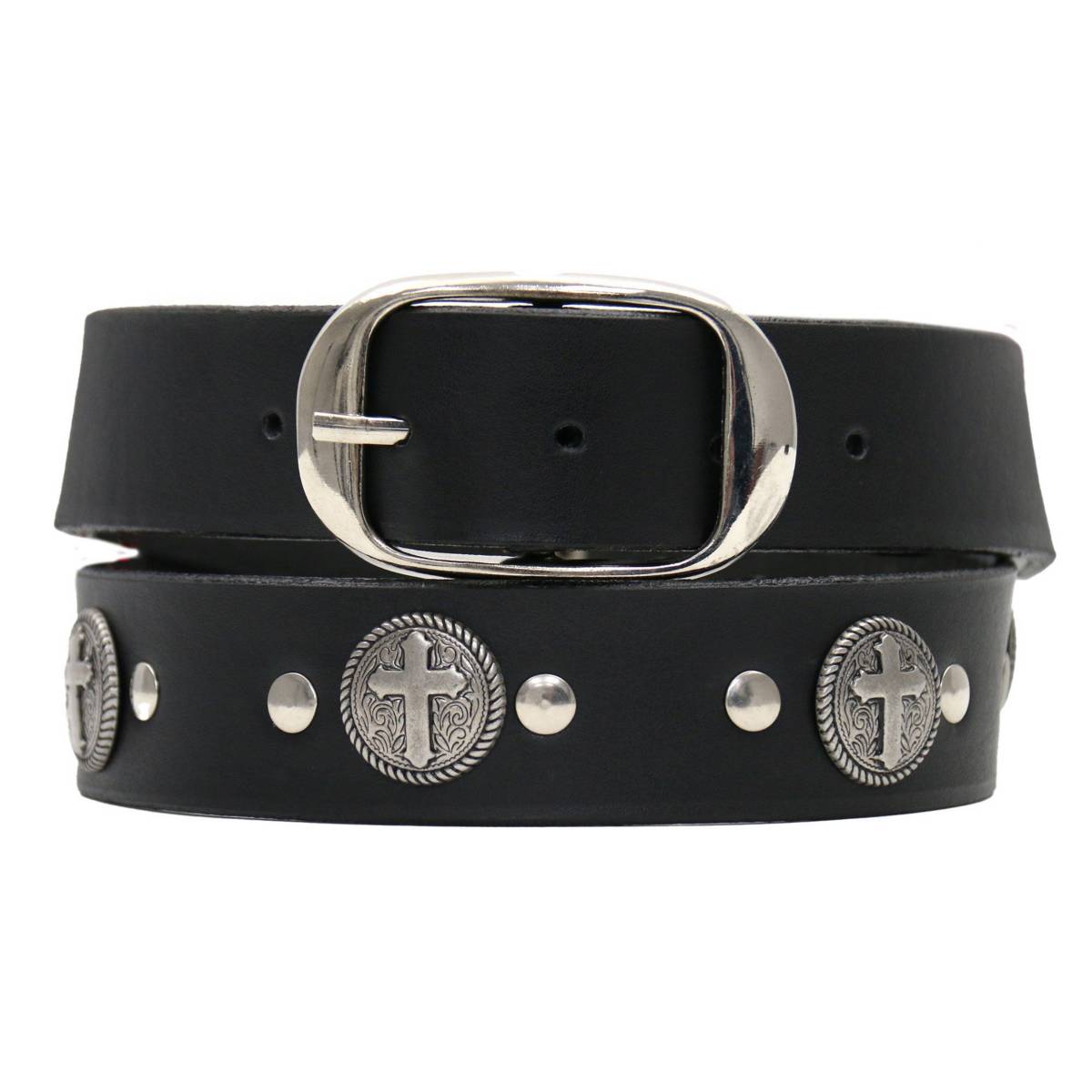 Hot Leathers BLA1132 Men’s Don’t Thread On Me Black Leather Belt w/ Interchangeable Buckle – 1.5 inches Wide