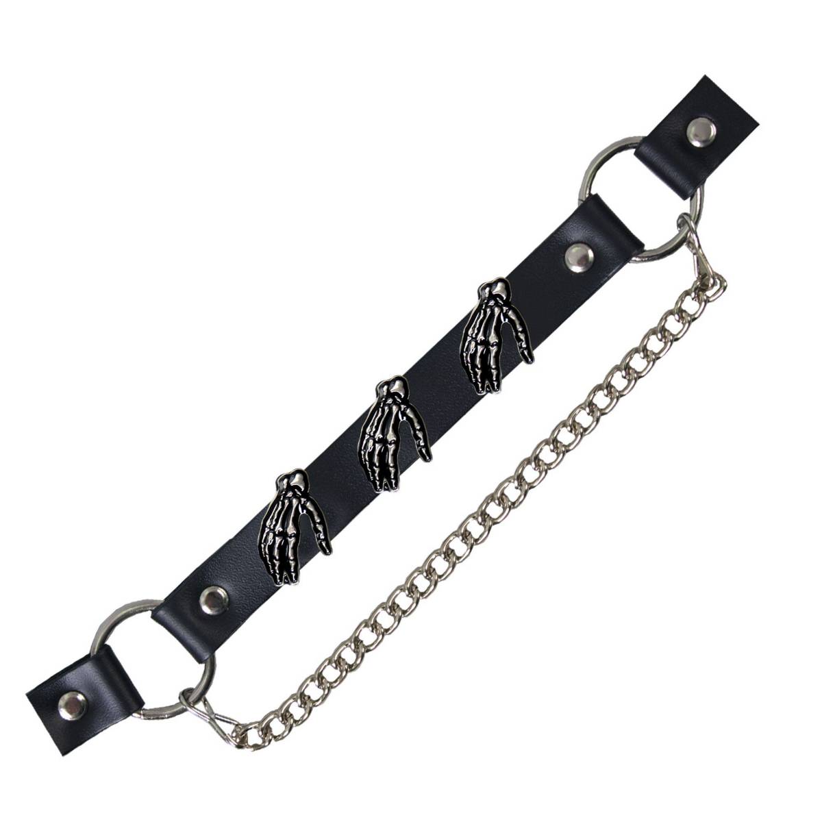 Hot Leathers BNL1025 Skeleton Hands Medallion Boot Chain for Motorcycle Boots
