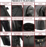 M-Boss Motorcycle Apparel BOS11510 Men’s ‘Speed’ Black Cowhide Leather Motorcycle Riding Jacket - Image 3