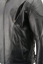 M-Boss Motorcycle Apparel BOS11510 Men’s ‘Speed’ Black Cowhide Leather Motorcycle Riding Jacket - Image 7