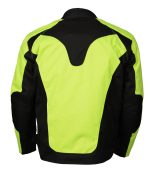 M Boss Motorcycle Apparel BOS11701 Men’s High-Vis Green Nylon Motorcycle Racer Riding Jacket with Mesh Panel Black - Image 2