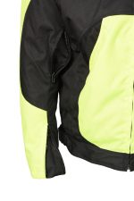 M Boss Motorcycle Apparel BOS11701 Men’s High-Vis Green Nylon Motorcycle Racer Riding Jacket with Mesh Panel Black - Image 4
