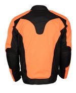M Boss Motorcycle Apparel BOS11701 Men’s High-Vis Orange Nylon Motorcycle Racer Riding Jacket with Mesh Panel Black - Image 2