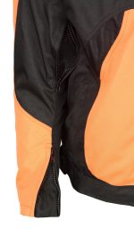 M Boss Motorcycle Apparel BOS11701 Men’s High-Vis Orange Nylon Motorcycle Racer Riding Jacket with Mesh Panel Black - Image 4