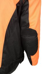 M Boss Motorcycle Apparel BOS11701 Men’s High-Vis Orange Nylon Motorcycle Racer Riding Jacket with Mesh Panel Black - Image 6