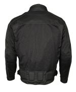 M Boss Motorcycle Apparel BOS11703 Men’s Black Nylon and Mesh Motorcycle Racer Riding Jacket with Reflective Piping - Image 2