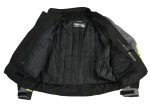 M Boss Motorcycle Apparel BOS11706 Men’s Black/Hi-Vis Green Nylon Motorcycle Racer Jacket with Armor Protection - Image 5