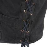 M Boss Motorcycle Apparel BOS13003 Men’s Black Denim Motorcycle Side Lace Vest with Quick Draw Pocket - Image 6