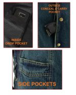 M Boss Motorcycle Apparel BOS13003 Men’s Blue Denim Motorcycle Side Lace Vest with Quick Draw Pocket - Image 4