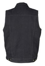 M Boss Motorcycle Apparel BOS13004 Men’s Black Denim Motorcycle Side Lace Vest with Shirt Style Collar - Image 9