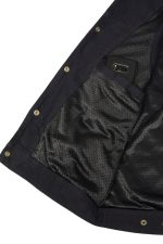 M Boss Motorcycle Apparel BOS13004 Men’s Black Denim Motorcycle Side Lace Vest with Shirt Style Collar - Image 6