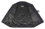 M Boss Motorcycle Apparel BOS13004 Men’s Black Denim Motorcycle Side Lace Vest with Shirt Style Collar - Image 7