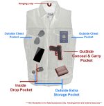 M Boss Motorcycle Apparel BOS13004 Men’s Black Denim Motorcycle Side Lace Vest with Shirt Style Collar - Image 2