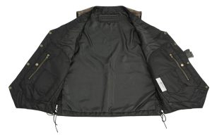 M Boss Motorcycle Apparel BOS13501 Men’s Distressed Brown Leather 10 Pocket Motorcycle Vest w/ Quick Draw Pocket - Image 5