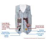 M Boss Motorcycle Apparel BOS13501 Men’s Distressed Brown Leather 10 Pocket Motorcycle Vest w/ Quick Draw Pocket - Image 2