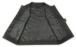 M Boss Motorcycle Apparel BOS13504 Men’s Black Leather Collarless Club Style Vest with Quick Draw Pocket - Image 3