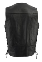 M Boss Motorcycle Apparel BOS13507 Men’s Black Side Lace Leather Vest with Buffalo Nickel Snaps - Image 6