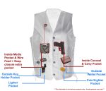 M Boss Motorcycle Apparel BOS13507 Men’s Black Side Lace Leather Vest with Buffalo Nickel Snaps - Image 2