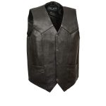 M Boss Motorcycle Apparel BOS13513 Men’s Black Leather Classic Style Western Motorcycle Rider Vest