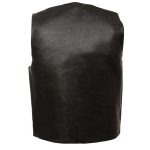 M Boss Motorcycle Apparel BOS13513 Men’s Black Leather Classic Style Western Motorcycle Rider Vest - Image 3