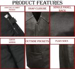 M Boss Motorcycle Apparel BOS13513 Men’s Black Leather Classic Style Western Motorcycle Rider Vest - Image 4